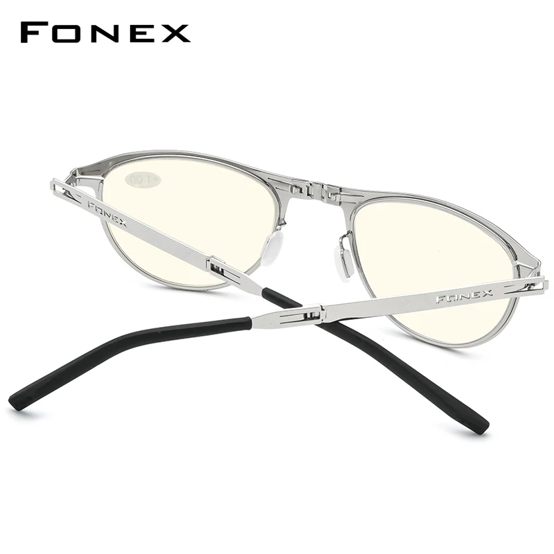 FONEX Anti Blue Blocking Folding Reading Glasses Men Women Presbyopia Hyperopia Diopter Screwless Foldable Eyeglasses LH013 4
