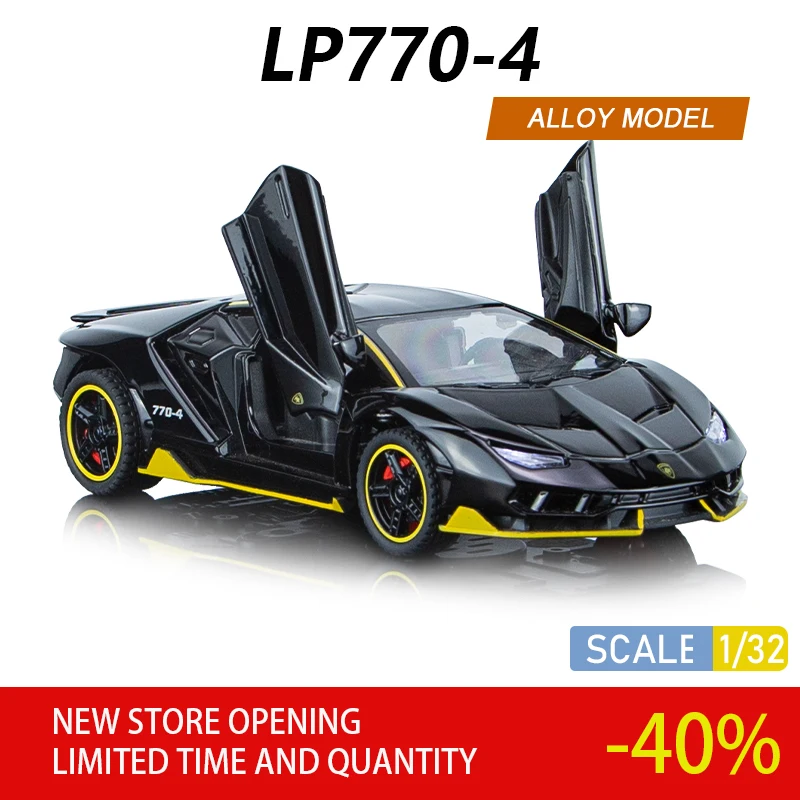 1:32 LP770 750 Lamborghinis Alloy Sports Car Model Diecast Metal Vehicle Sound Super Racing Lifting Tail Hot Car Wheel Motocycle