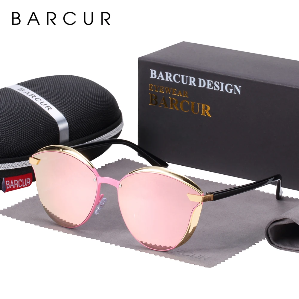 BARCUR Polarized Sunglasses Women Luxury Round Sun Glass for Women Ladies Female Shade Lunette De Soleil Femme