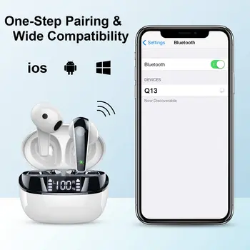 Wireless Earbuds, Bluetooth 5.3 Headphones In Ear with Dual Mic, 35H Wireless Earphones Sport with ENC Noise Canceling Mic. 5