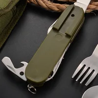7 in 1 Multifunctional Outdoor Cutlery Portable Knife Spoon Fork Opener Can Opener Picnic Camping Hiking Trip Foldable Cutlery 5