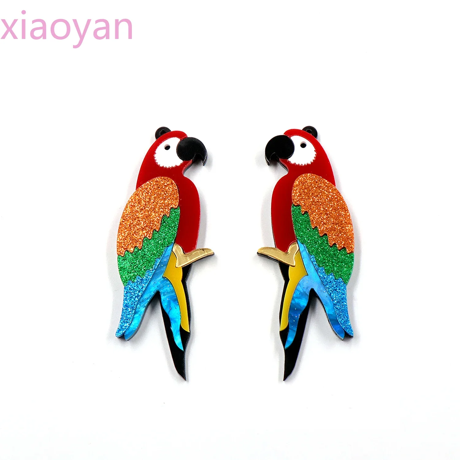 

(1pair) Tropical Parrot Cute Animal Laser Cut Acrylic for Earrings and Party DIY Fashion Jewelry