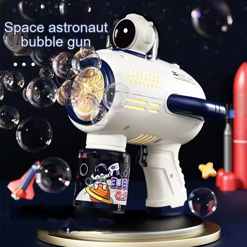 New Astronaut handheld electric Bubble machine Rocket Bubble Gun Birthday Gift Summer  Automatic Blower Toy for Kids Bubble Gift 4