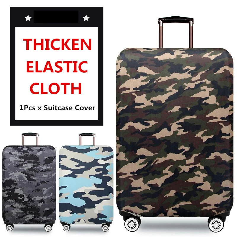 

18-22inch Lettering Camouflage Print Fashion Unisex Luggage Protective Cover Suitcase Trolley Case Waterproof Elastic Dust Stuff