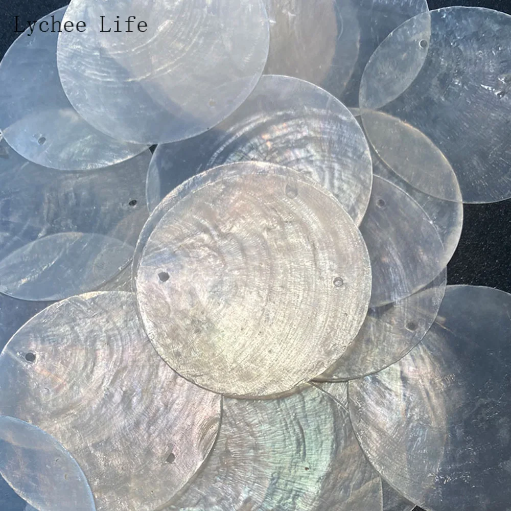 Natural Shell Round Slices Ornaments DIY Mirror Shells Material for Home Lamps Wind Chime Pendant Accessories Craft 10/20PCS