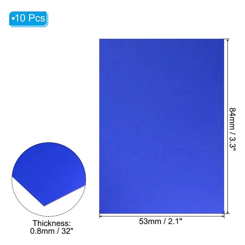 N96R 3.3X2.1X1/32인치 양극 처리된 알루미늄 시트, 10개 금속 직사각형 알루미늄 플레이트 0.8mm 두께 레이저용 조각 블랭크