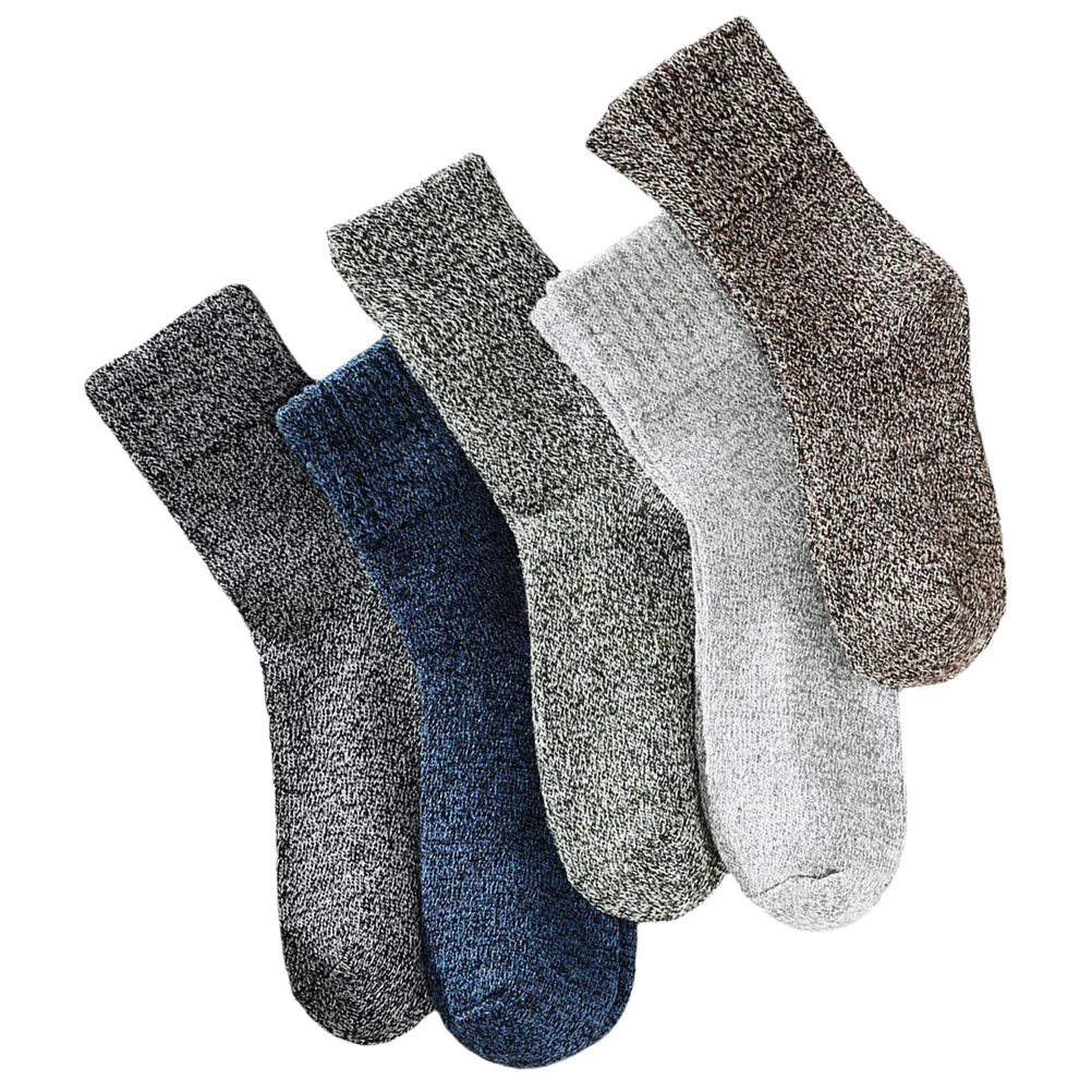 

5 Pairs Thermal Stockings Warm Sock Men High Ankle Socks Winter Men’s Man