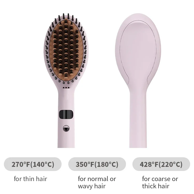 2020 Women Matte Black Brosse Chauffante Lcd Electric Straightener Styling Comb Straightening Brush For Natural Hair 5