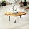 Live Edge Cedar Wood Coffee Table Metal Hairpin Legs for Living Room 4