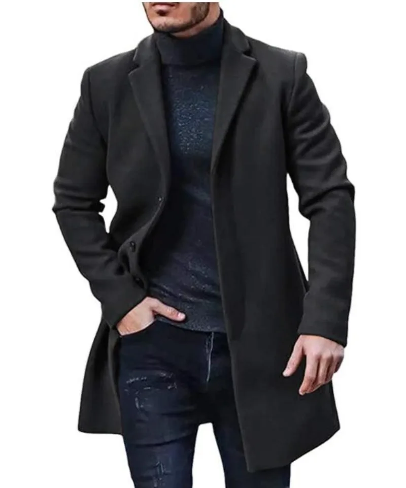 Which Medium Length Thickened Coat Will Men Choose for Woolen Coat? Multi Color and Multi Size 2023 Autumn/Winter Hot Sale