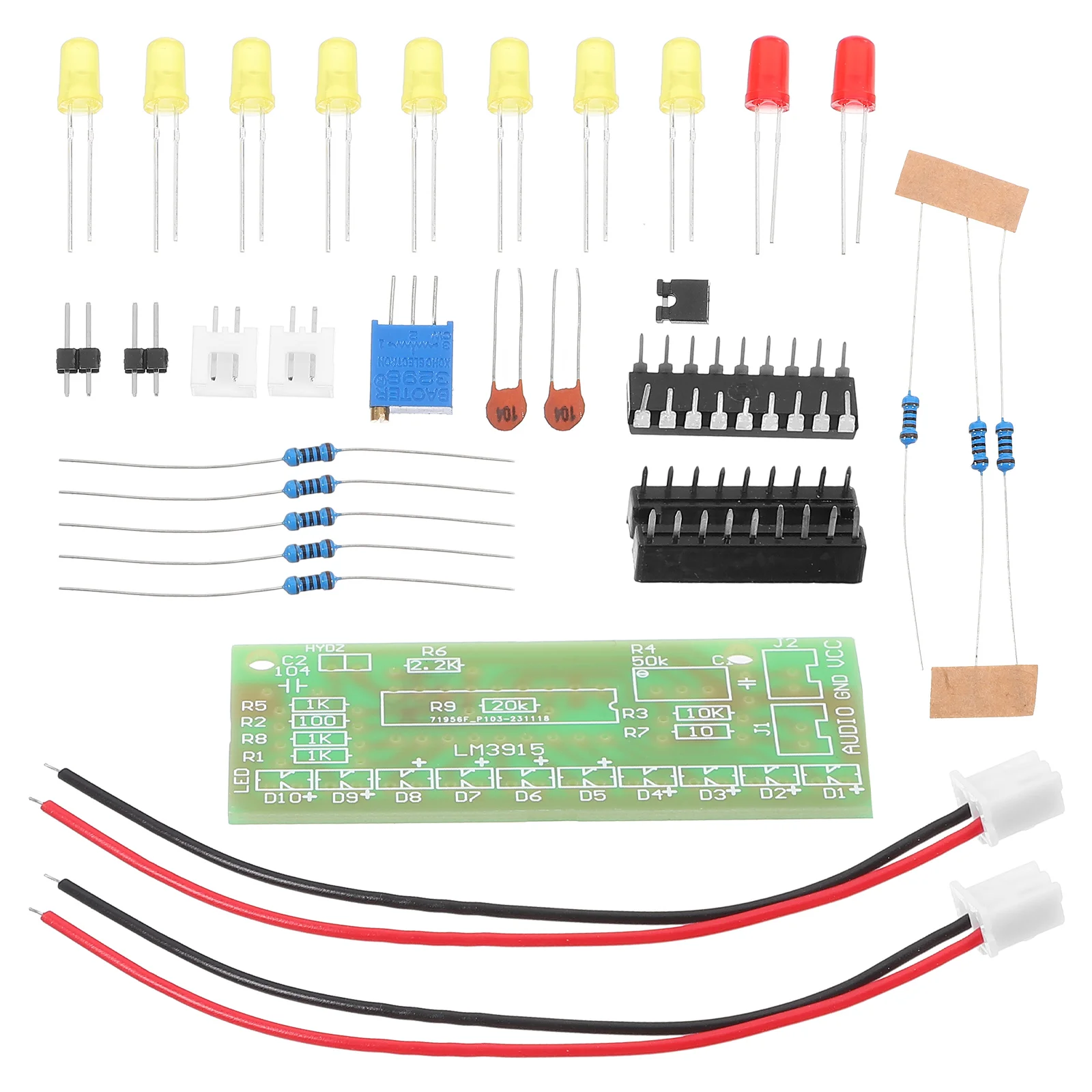 

Level Indicator Kit Electronic Accessories Audio Soldering Practice for DIY Set Project Plastic