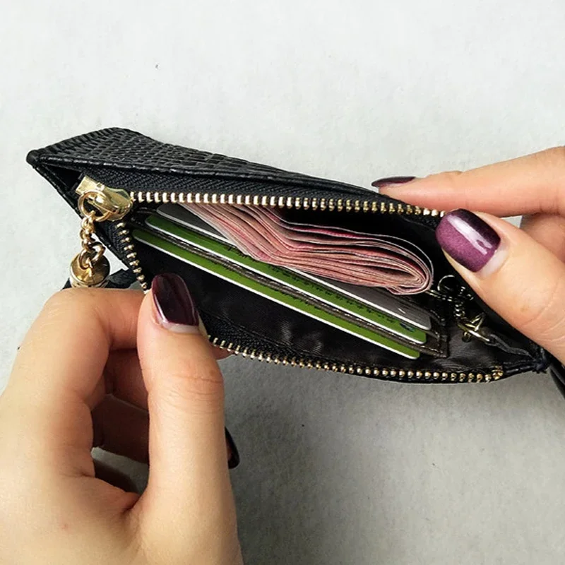 2024 Fashion Serpentine Women's Wallets Genuine Leather Short Wallet for Woman Zipper Mini Coin Purse Brand Ladies Small Wallets