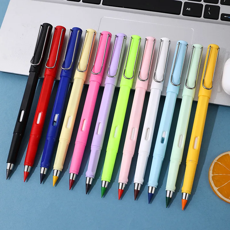 

12Pcs/Set Colored Eternal Pencil Free Sharpen Painting Pen Unlimited Writing Pencils Pens Kids School Art Supplies Stationery