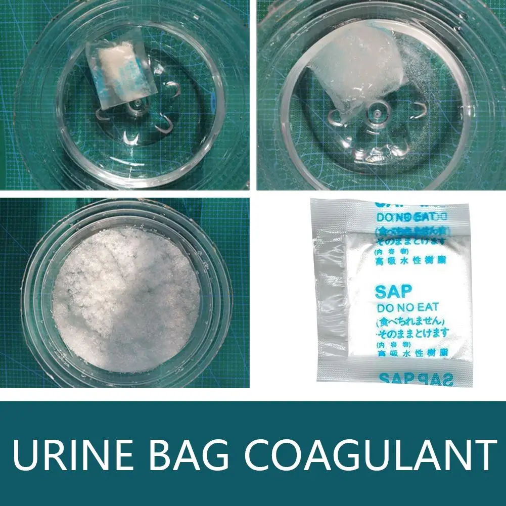 100PCS Portable Urine Coagulant Urine Absorbent Powder For Outdoor Camping Traveling Vehicle Supplies Liquid Waste Gelling TooL 3