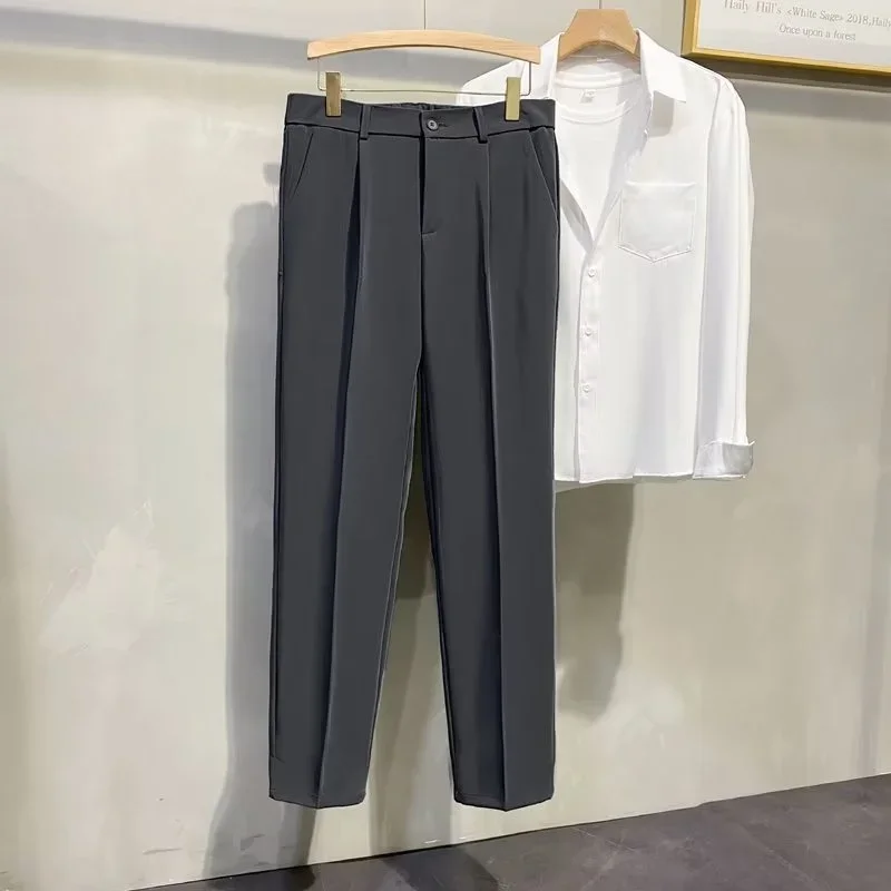 thumbnail image 1 of Pantalones de trabajo de oficina color caqui para hombre, trajes de sastrería social para hombre, pantalones, ropa, oferta, ropa de primera calidad, 1 of 4