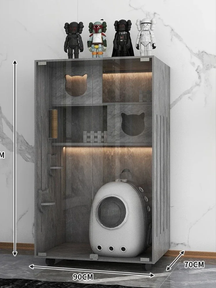 

Solid Wood Villa Can Hold Electric Litter Box Home Indoor Special Large Free Space Nest