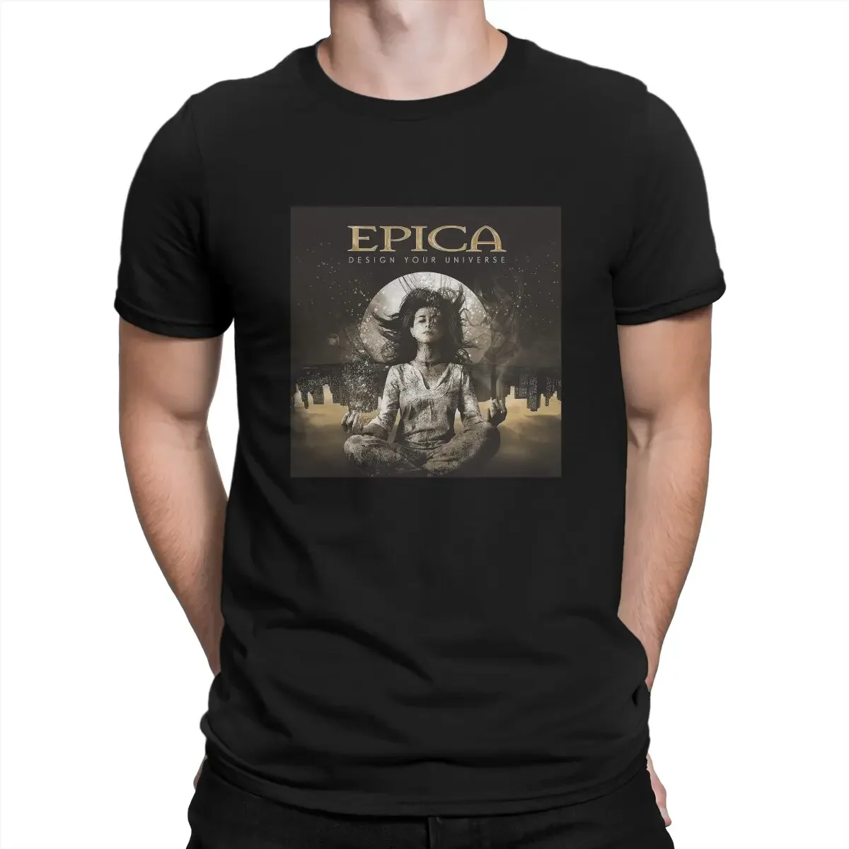 

Мужская футболка Cheavyweight с принтом музыкальной группы Your Universe E-Epica, одежда из 100% хлопка, забавная летняя футболка с коротким рукавом и круглым вырезом