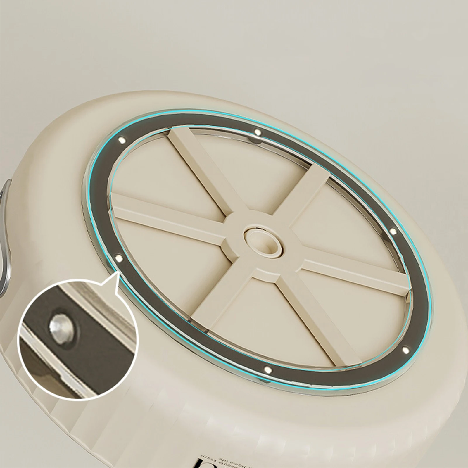 Creamy White Rotatable Round Tray Countertop Multi Purpose Storage Tray Rotating Storage Rack 3