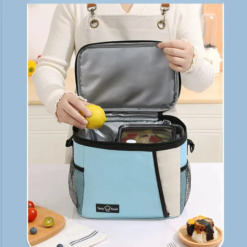 Portable Hand-held Lunch Bag with Shoulder Strap Outdoor Picnic Bag Cooling Thermal Food Bag Student Leak-proof Lunch Bag 4