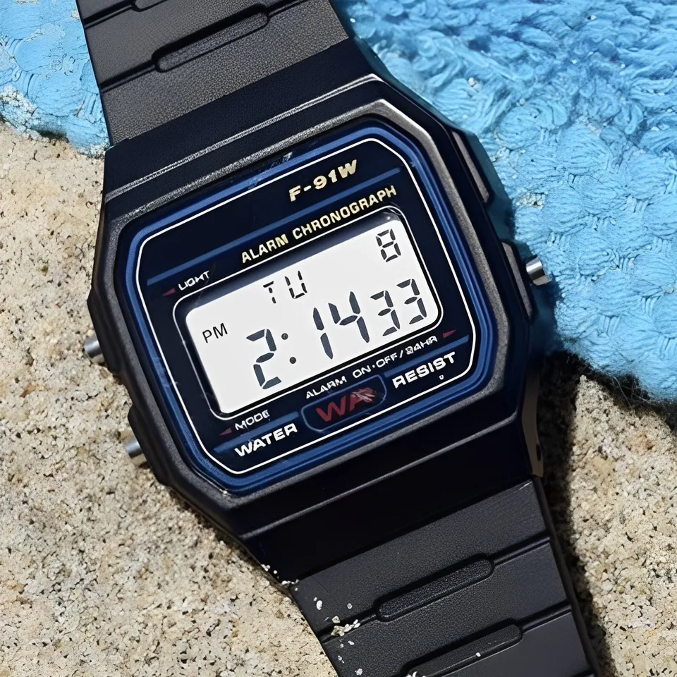 F 91w Casio Retro Uhr Amazon F91W Steel Strap Watch For Women Men