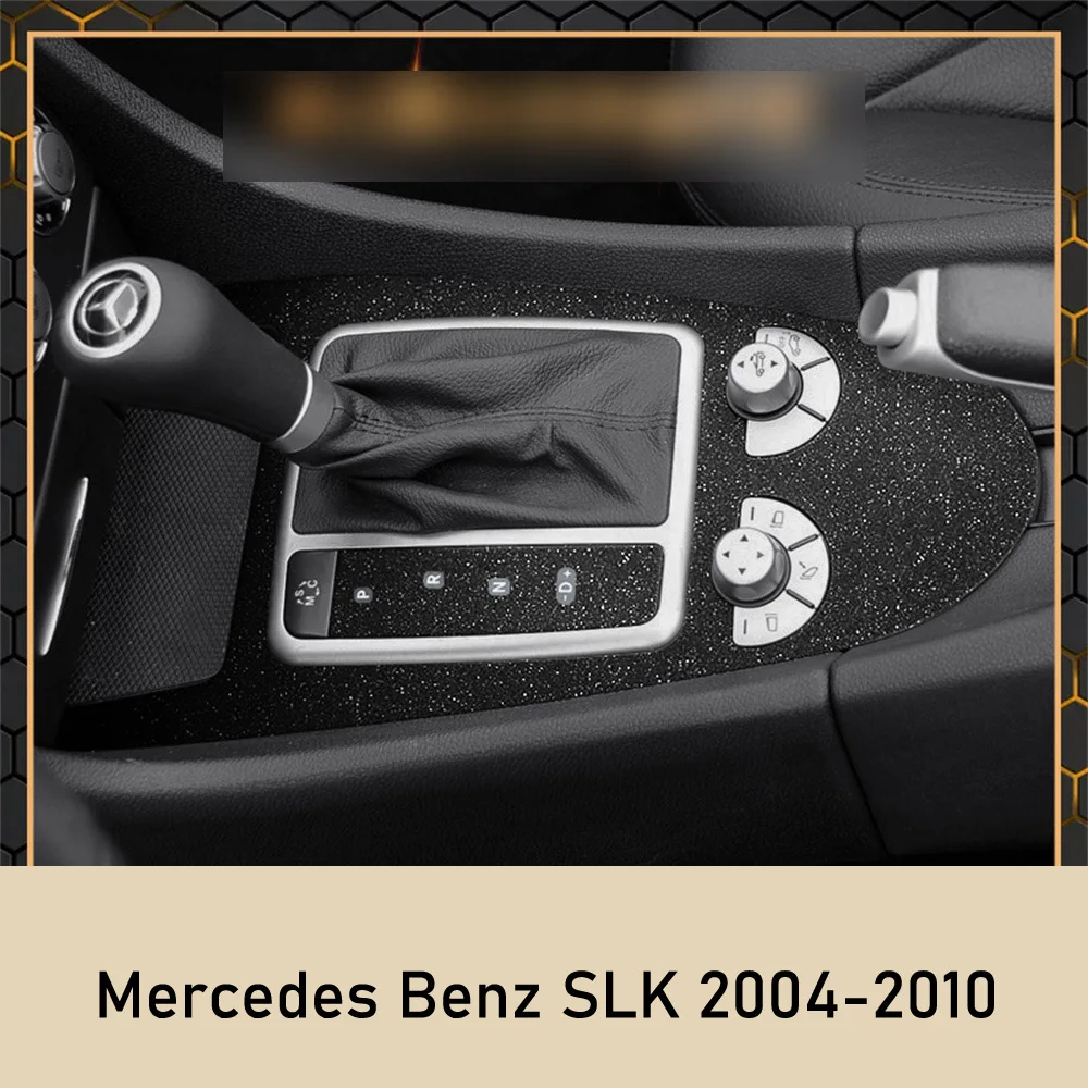 Manija de puerta de Panel de Control Central Interior para Mercedes Benz SLK, calcomanías adhesivas de fibra de carbono, accesorios de estilo de coche, 2004-2010