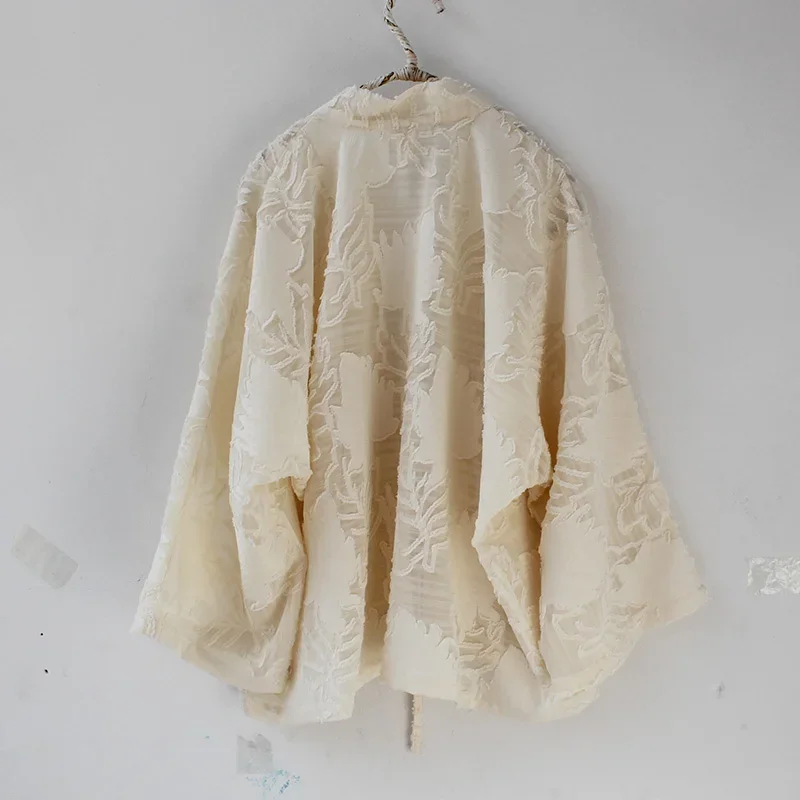 Chiffon Jacquard Outer Wear Super Fairy Cardigan Shawl Top Short Coat Summer