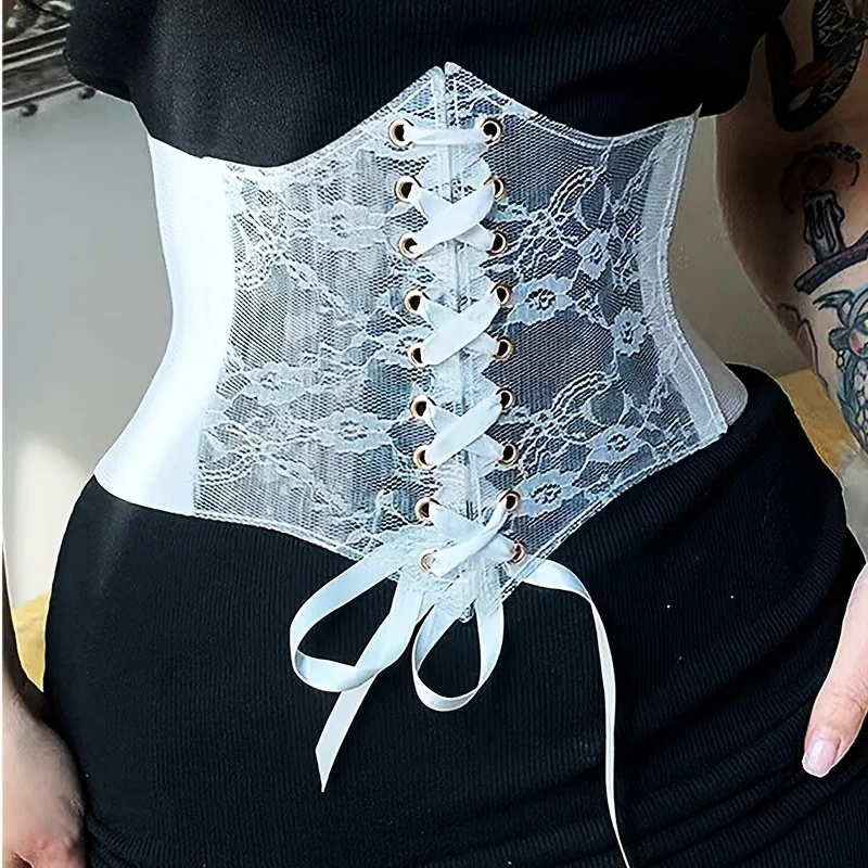 Chic Women's Retro Lace-up Corset Belt for Casual & Special Occasions