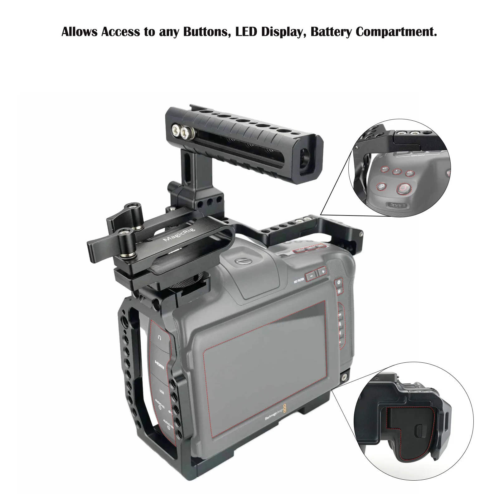 MAGICRIG BMPCC 6K Pro/G2 Full Camera Cage w/NATO Handle NATO