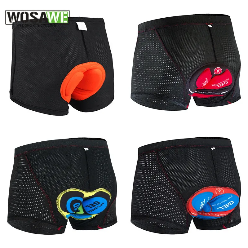 Wosawe Men Bike Underwear Breathable Padded Briefs Cycling Underwear Shorts