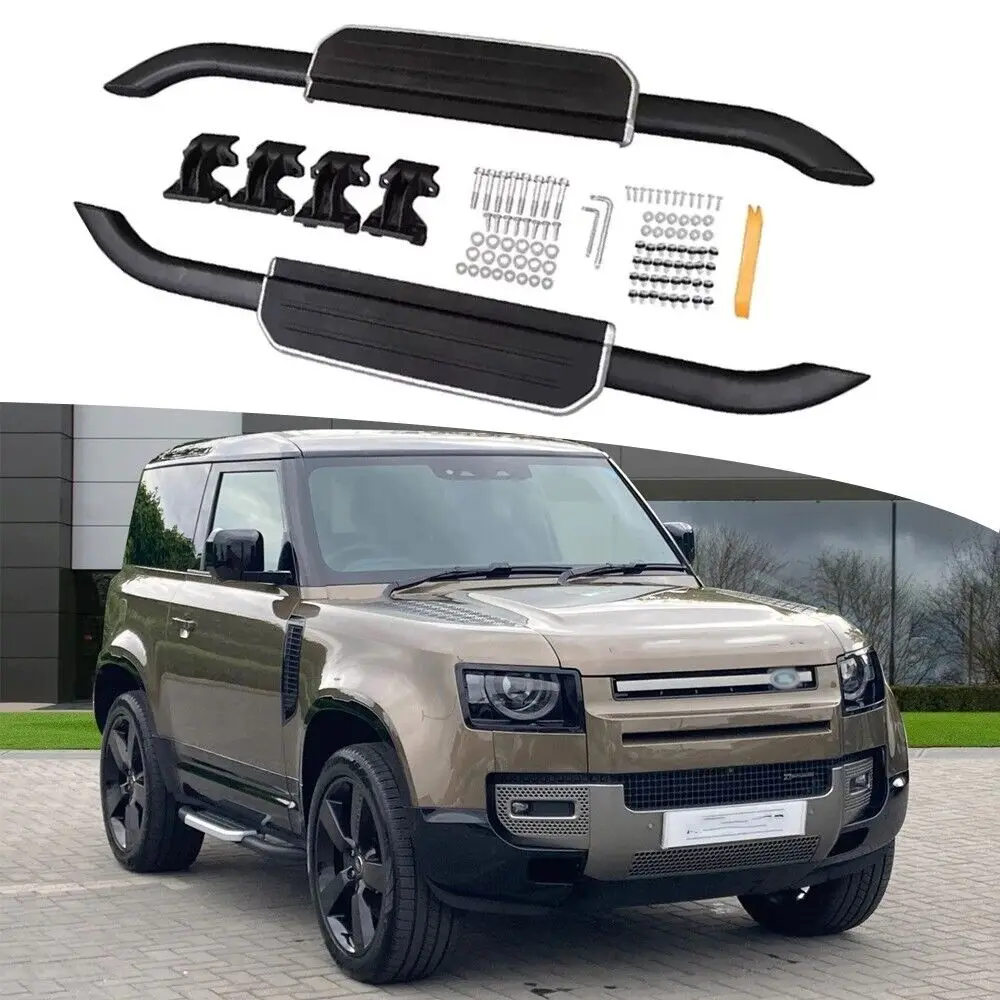 

2PCS Running Boards Side Step Nerf Bars Fits For LR Defender 90 L663 2020-2024