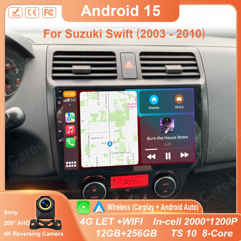 Autoradio Android 14 pour Suzuki Swift 2003 - 2006 2007 2008 2009 2010, lecteur multimédia stéréo Carplay, unité principale AUTO, WIFI 4G BT 1 Autoradio Android 14 pour Suzuki Swift 2003 - 2006 2007 2008 2009 2010, lecteur multimédia stéréo Carplay, unité principale AUTO, WIFI 4G BT 1