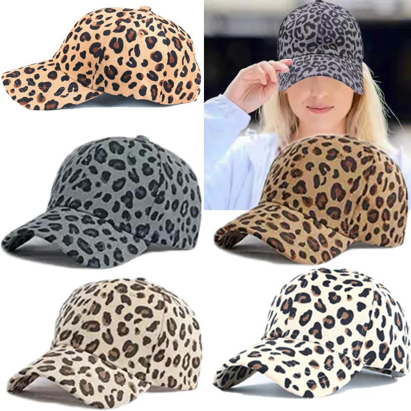 Baseball Cap Corduroy Leopard Print Baseball Cap Unisex Vintage Baseball Hat For Women Men Outdoor Adjustable Hip Hop Gorras Snapback