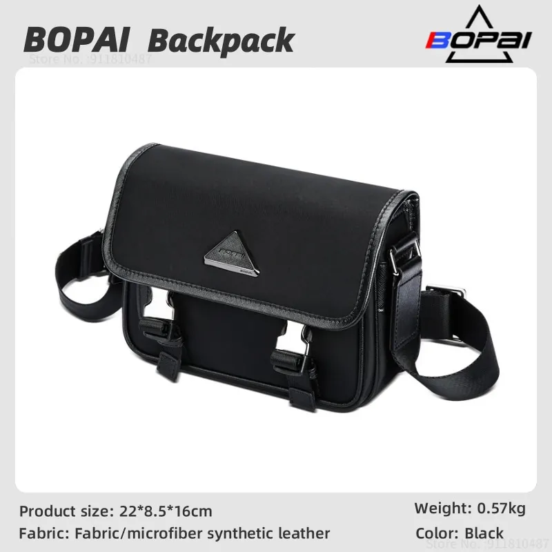 

BOPAI Men's Multi-functional Shoulder Bag Waterproof Large-Capacity Messenger Bag Casual Vintage Bag Business Work Travel Bag