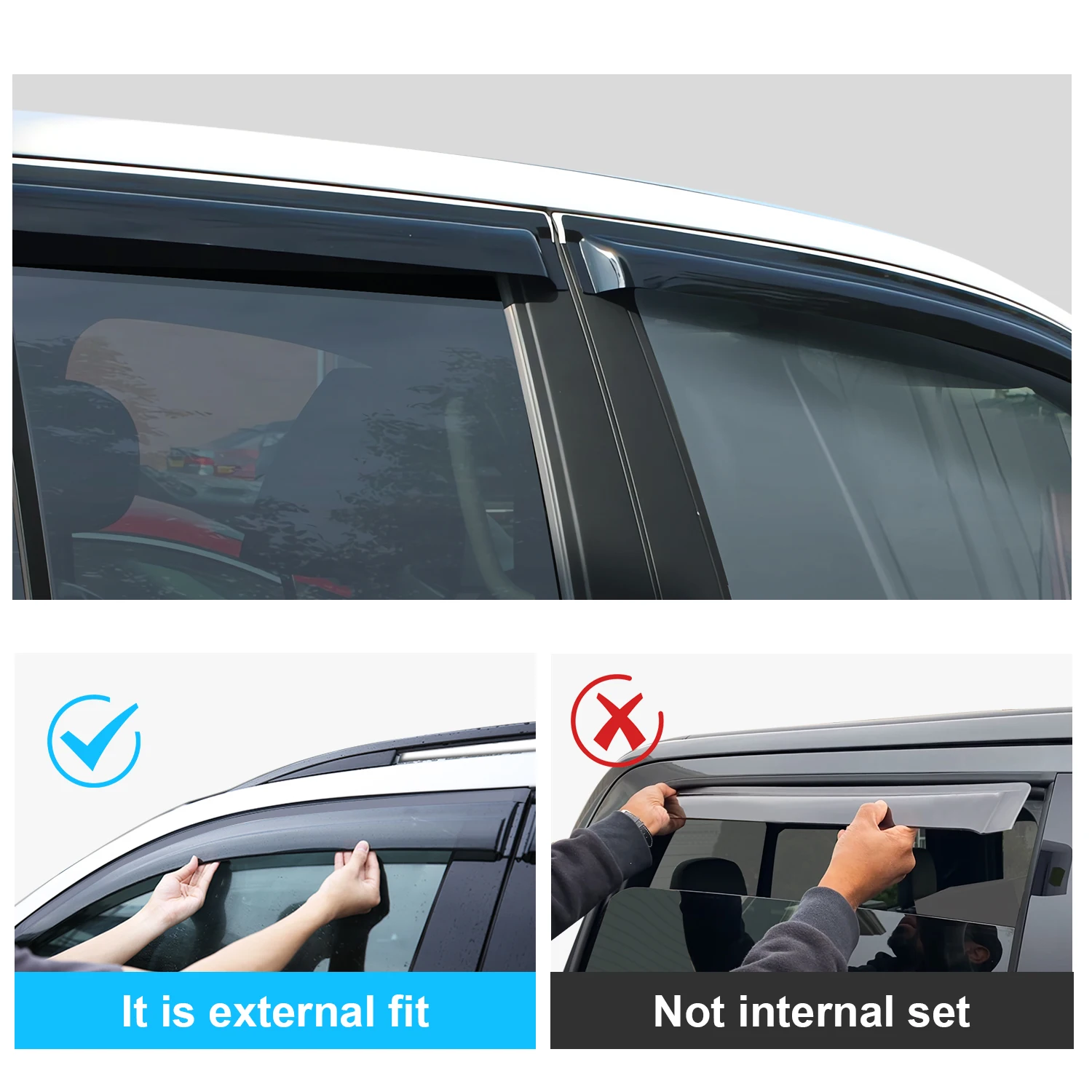 Window Visor Weathershield Wind Rain Deflectors For Volkswagen Amarok Vw Amarok V6 4X4 Car Stying 4PCS Black