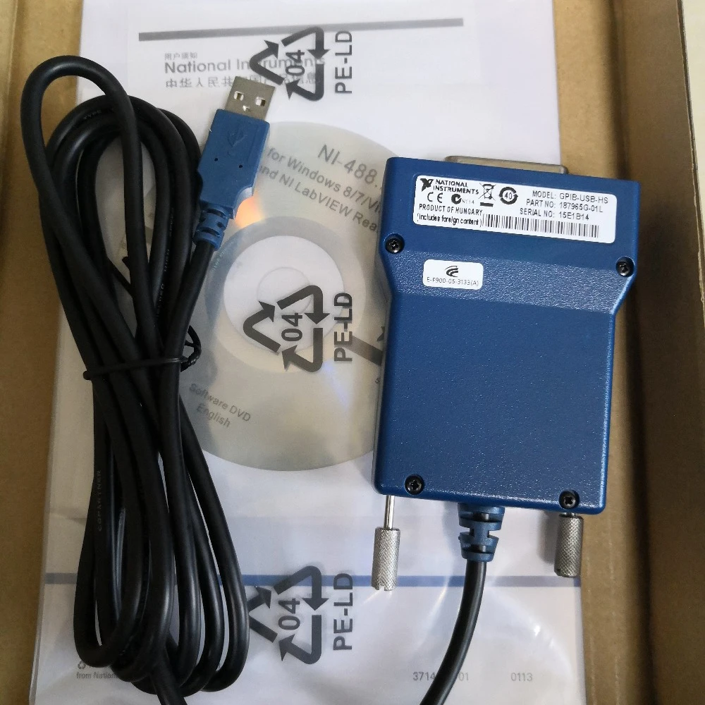 GPIB-USB-HS IEEE488 778927-01 interface USB HS GPIB Box cable CD
