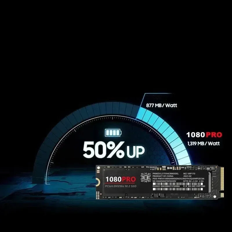 데스크탑 PS5 게이밍 PC용 오리지널 내장 하드 드라이브, 솔리드 스테이트 하드 디스크, NVME 2.0 Pcie 4TB NGFF M.2 SSD 게임, 1080PRO