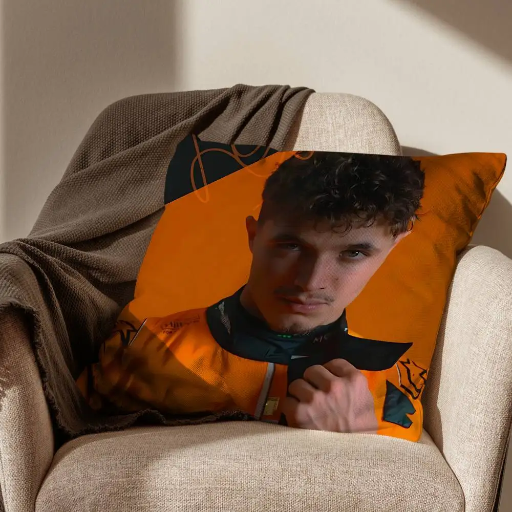 Rennsport-Regulierungen Lando Norris Kissenbezug, quadratisch, doppelseitiger Druck, kurzer Plüsch-Sofakissenbezug, Schlafzimmer-Nachttischkissen – Detail 9