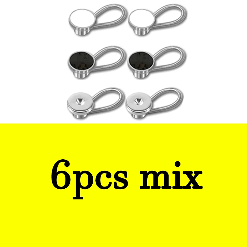 Prolunghe Per Bottoni 6 Pezzi - Estensori Elastici Per Camicie E Pantaloni, Diametro 10mm