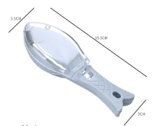  EW Household Fish Scale Planer with Cover Manual Fish Scale Scraper Kitchen Gadget Planer Scale Removal Brush 