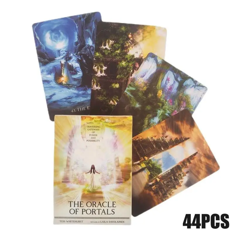 The Oracle Of Portals Tarot 44 Cards Fate Divination Tarot Decks For Beginners Fortune Telling Games Family Party Board Game mini size universal tarot deck leisure party table game high quality fortune telling prophecy oracle cards with guide book