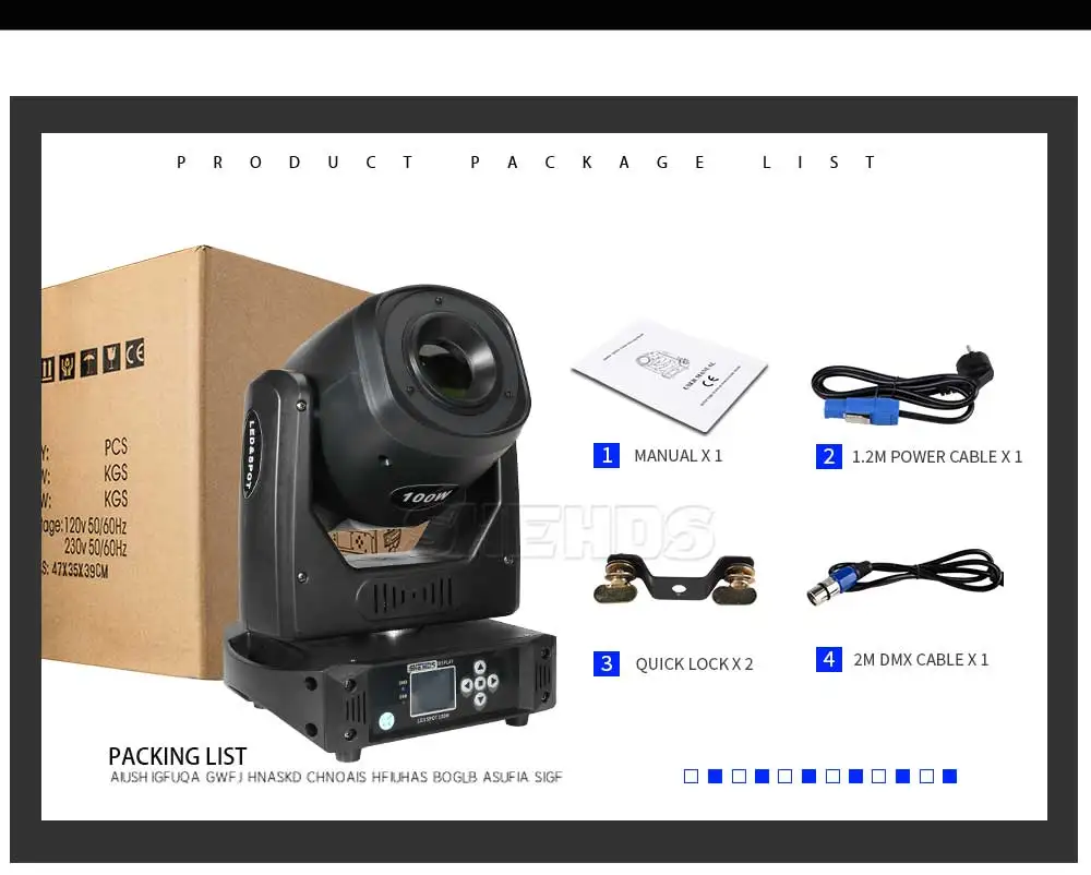 SHEHDS 100 W LED Spot Licht Rotierenden Gobo Moving Head Mit Ring 6 Gesicht Prisma Scheinwerfer Für DJ Disco Party hochzeit Bar Bühne DMX – Detail 15