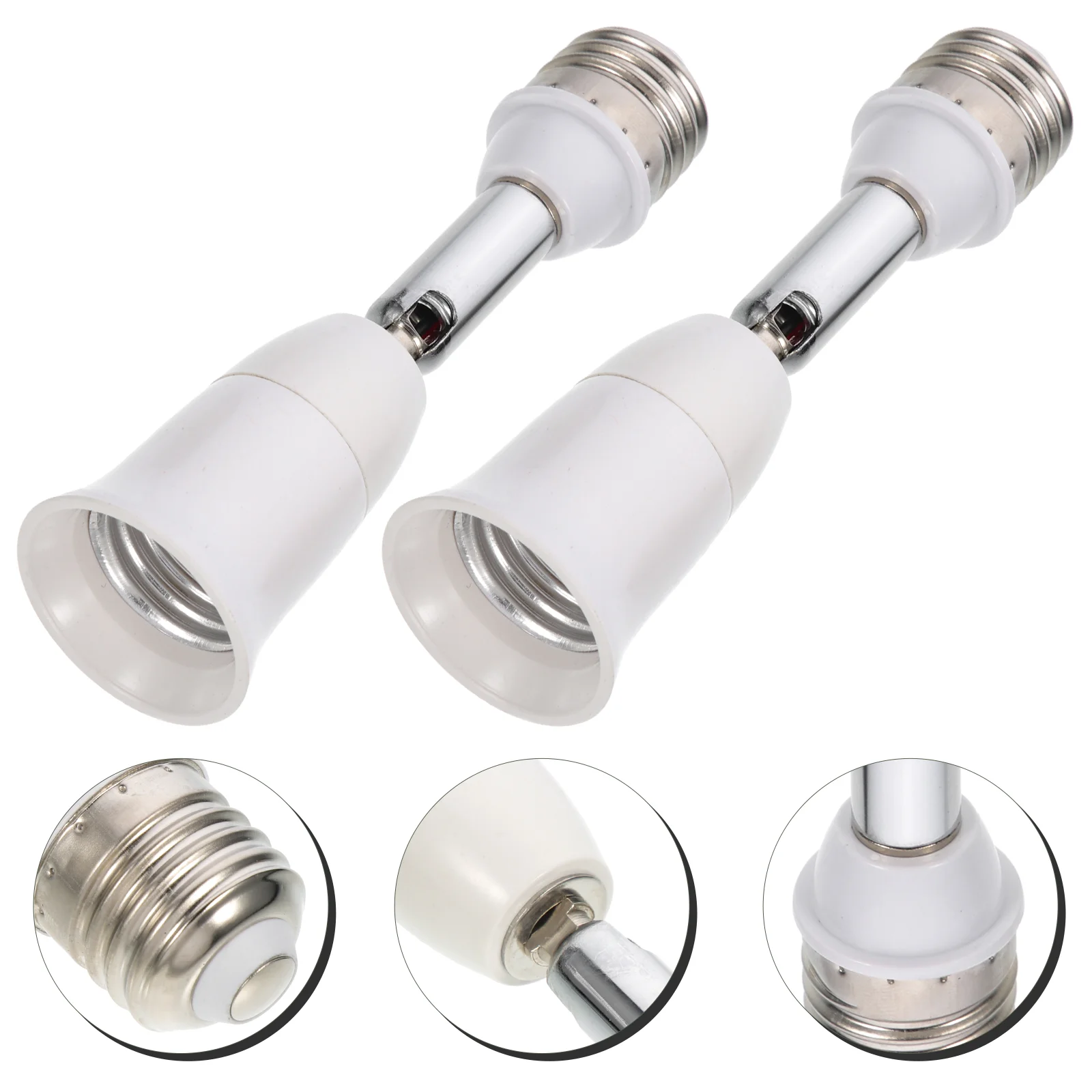 

2 Pcs Motion Sensor Light Bulbs Extended Bend Socket Extender Adapter