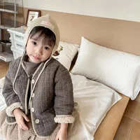 Veste en coton de style coréen pour filles, vêtements pour enfants, automne, hiver, nouveau 3