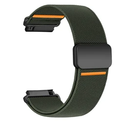 Premium Adjustable Nylon Magnetic Strap for Smartwatches - Available in Multiple Sizes and Colors (Army green)