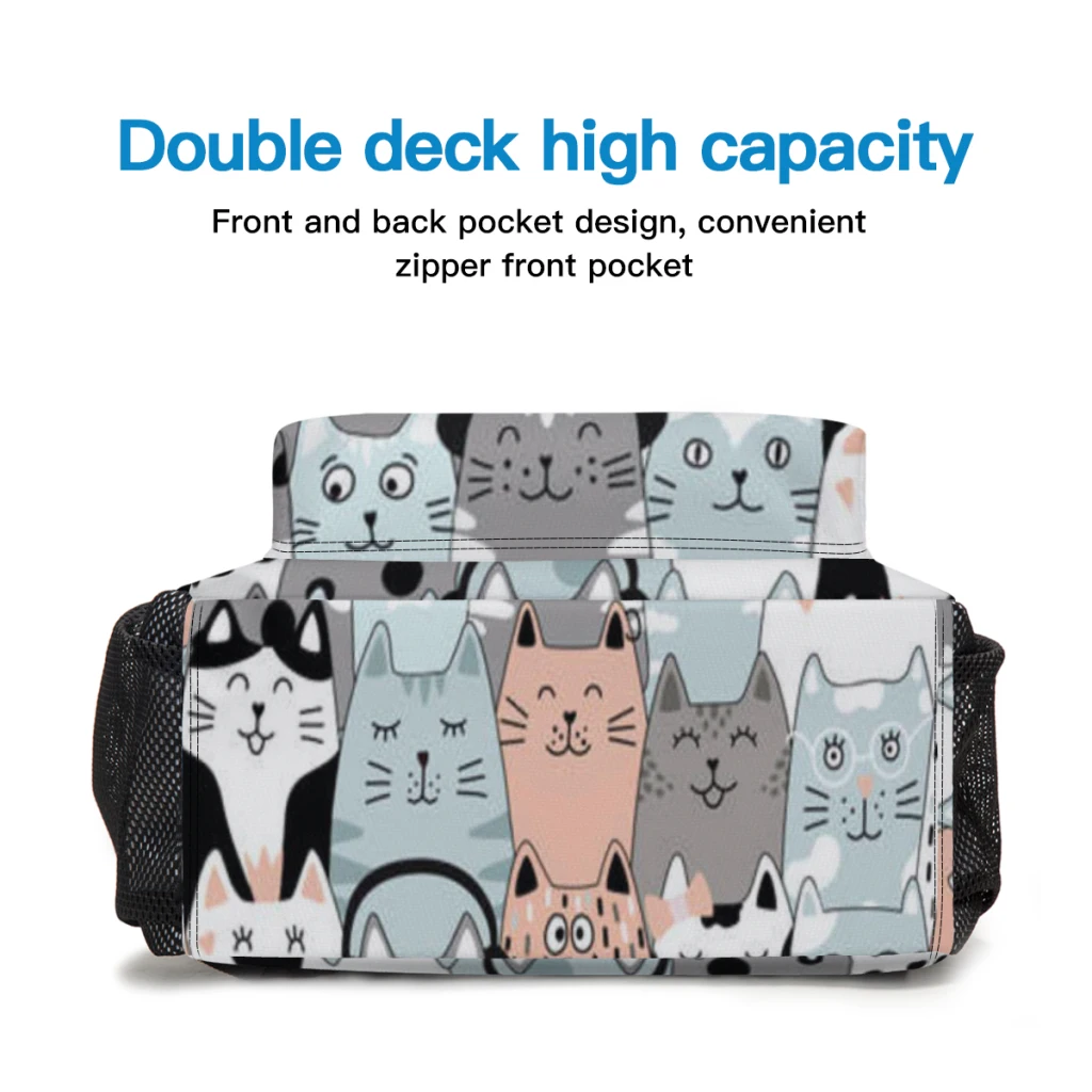 2023 Children Backpack Toddler Kids School Bag  Cute cat set Kindergarten Bag for Girl Boys