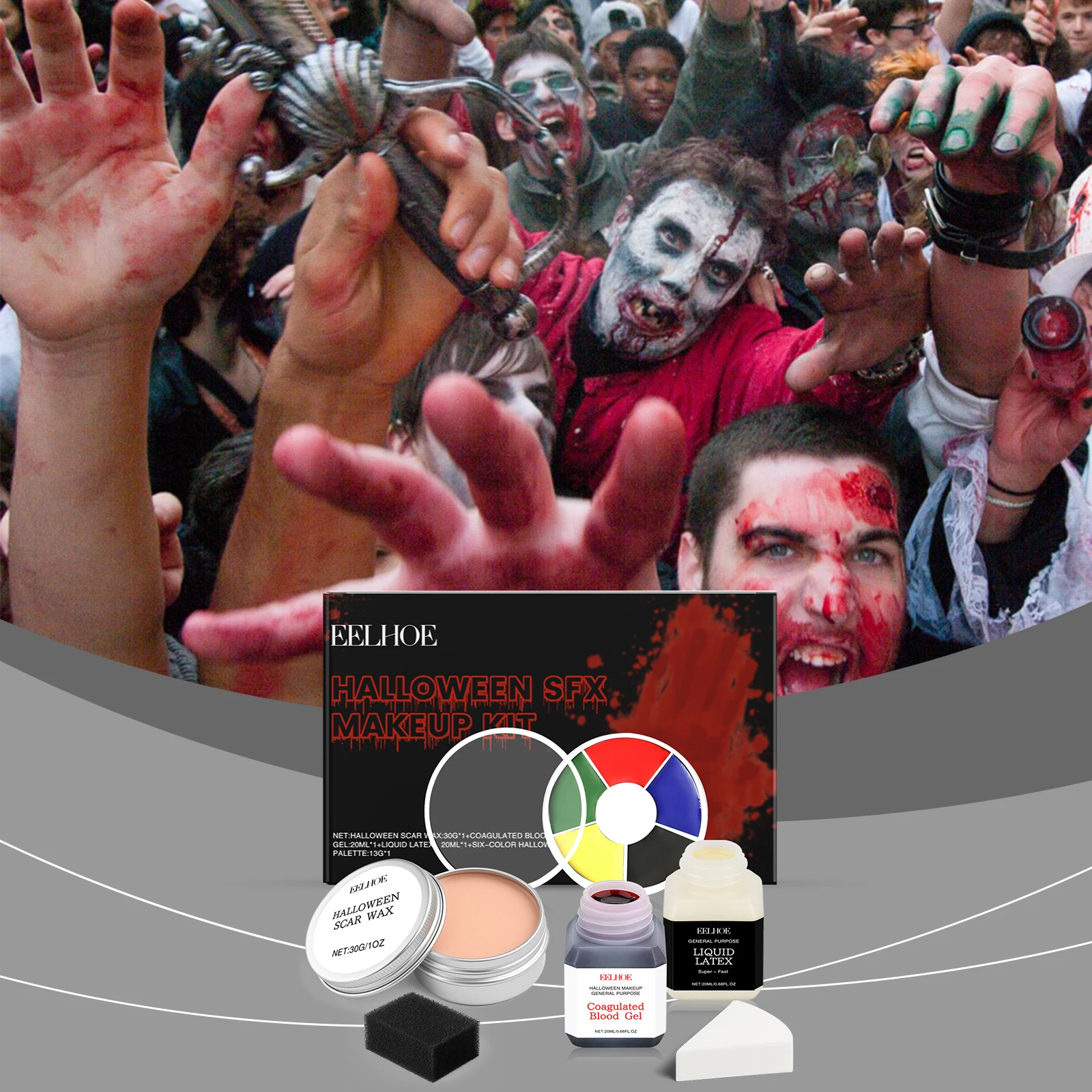 Realistic Face Body Paint Oil Stage Special Effects Halloween Wound Scar Wax Tools Washable Special Effects Makeup Kit