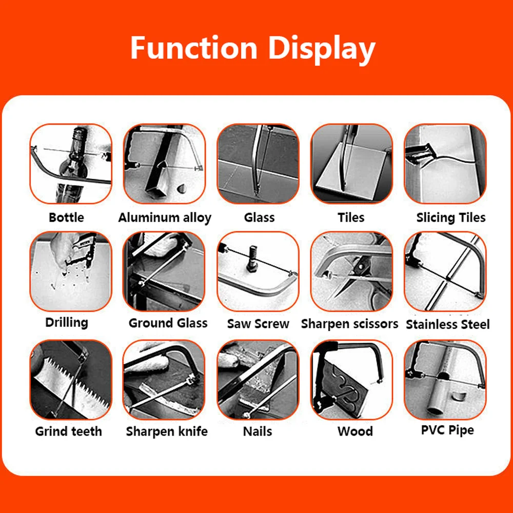 24pcs Carbon Steel Scroll Saw Blade 10/14/18/24 Teeth Saw Blade Hand DIY Multifunctional Woodworking Power Tool Accessories