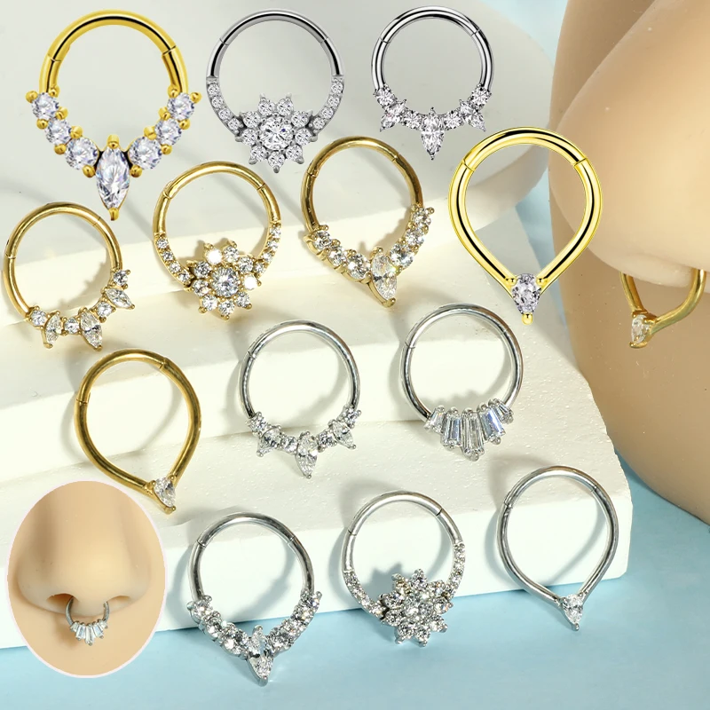 20pcs/lot 316 Stainless Steel Nose Ring Ear Bone Ring Lip Ring Multi-functional Ring Hot Sale in Europe and America  for gift