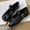 Split Toe Mary Janes Shoes For Women Square heel Tabi Shoes Loafer 2025 Spring Summer Soft Leather Women Pumps Shoes 4