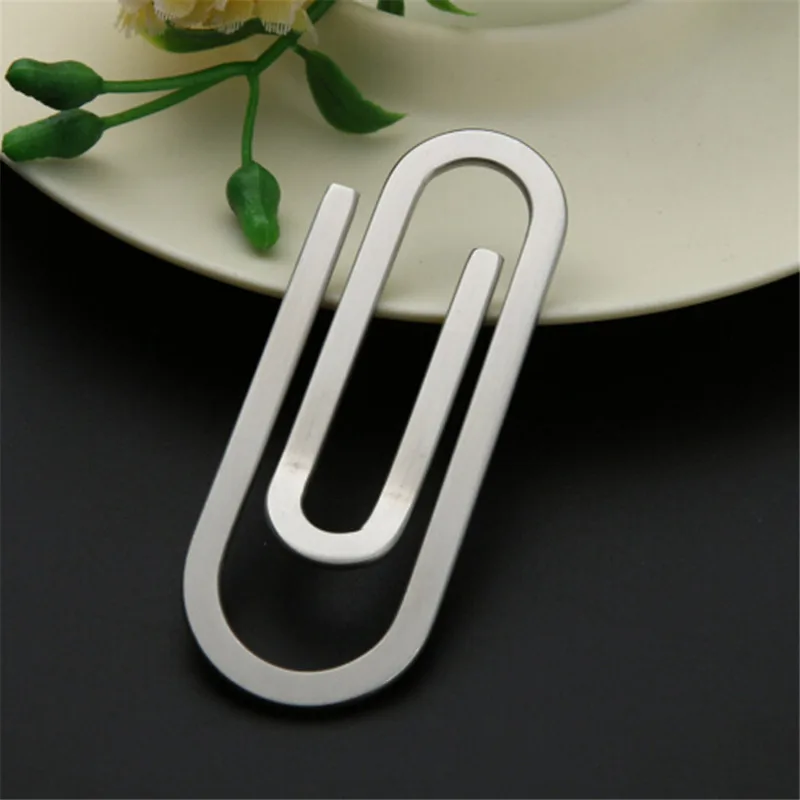 Geld Clips Creatief Roestvrij Staal Metalen Paperclip Houder Map Bankbiljet Hot Verkoop Clip Zilver 2024 Nieuw